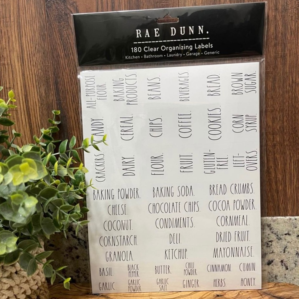 🆕 Rae Dunn | 180 Clear Home Organizing Labels Decals! - Picture 1 of 11